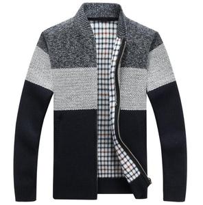 Suéter Cárdigan de Otoño e Invierno con Cierre, <span class=keywords><strong>Grueso</strong></span>, de Forro Polar, Cuello en V, Holgado, Cálido, para Hombre - Product Image 4