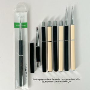 Pinceaux à ongles avec manche en métal personnalisé, poils en nylon, pinceau pour peinture au gel UV pour salon de manucure - Product Image 6