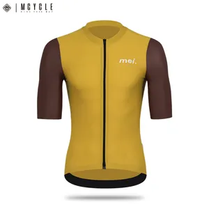 एमसाइकिल उच्च गुणवत्ता वाले साइकिलिंग कपड़े सांस लेने योग्य साइकिल साइकिलिंग शर्ट पुरुषों के लिए छोटी आस्तीन कस्टम पेशेवर साइकिलिंग जर्सी
