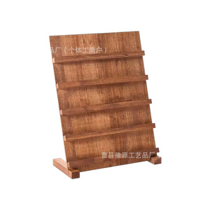Présentoir à ongles couleur noyer 3 niveaux durable pour le rangement des salons de manucure - Product Image 1