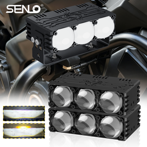 Senlo ไฟหน้า <span class=keywords><strong>P3</strong></span>พลัส190W 12V 6000K 20000LM LED ภายนอกไฟหน้ารถอลูมิเนียมกันน้ำ3เลนส์ลำแสงสูง/ต่ำ360องศา - Product Image 2