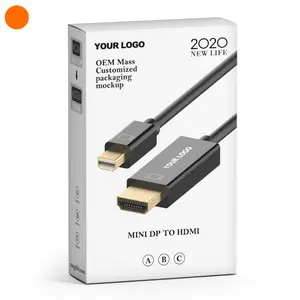 Produk penjualan terbaik 1.8M 4K * 2K Mini Display port A HDMI kabel adaptor 4K Mini Dp ke kabel HDMI adaptor untuk Laptop