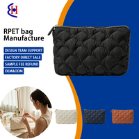 Pochette cosmétique en coton matelassé écologique, pochette à maquillage en forme de nuage, logo imprimé personnalisé, organiseur de beauté, sac cadeau