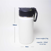 Bouteille d'eau de voyage en acier inoxydable à double paroi isolée sous vide, élégante et classique, écologique, 350 ml (12 oz), JH035, couleur et logo personnalisés