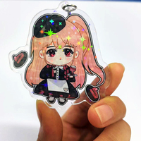 Porte-clés en acrylique holographique personnalisé adorable mini porte-clés client mignon accessoires de porte-clés durables