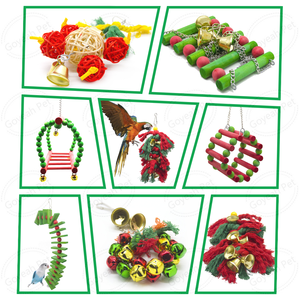 <span class=keywords><strong>2025</strong></span> giáng sinh chim nhai đồ chơi natrual gỗ Vẹt Đu Đồ chơi chim treo chuông đồ chơi - Product Image 6