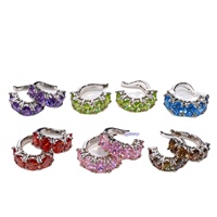 Boucles d'oreilles clipsables en argent S925, zircone rhodiée, faux piercing à clipser, multicolores, bijoux sans perçage pour la vente en gros au Brésil