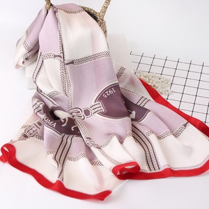 الجملة وشاح حريري 100% نقي فاخر مصمم الأزياء الطباعة وشاح طويل الفولار En Soie للنساء - Product Image 5