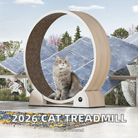 Nouveau design 2026 : Arbre à chat en plastique blanc, grand format, avec roulettes, charge solaire, compteur intégré, sûr pour l'extérieur, en carton