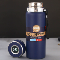 Gobelet intelligent en acier inoxydable 304 avec logo personnalisé, isolé thermiquement, avec couvercle à LED, gobelet d'étudiant portable à bord de véhicule avec poignée pour le voyage