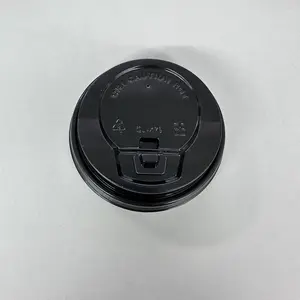 Hot Sell 80mm 90mm PS Lid For Paper Coffee Cup Disposable White Black 8oz 10oz 12oz 16oz Hot Drink Cup PS Plastic Lids