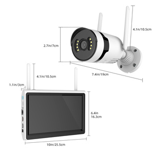 10.1 pouces écran LCD sans fil NVR <span class=keywords><strong>Kit</strong></span> 4CH CCTV <span class=keywords><strong>caméra</strong></span> sécurité à domicile 3MP/5MP haute résolution CCTV <span class=keywords><strong>Surveillance</strong></span> Vision nocturne - Product Image 4