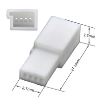8377072 Connecteur 4 broches en cuivre et nylon PA66 pour tweeter automobile et éclairage d'ambiance, fiche étanche avec bornes pré-crimpées, adaptateur à ajustement direct