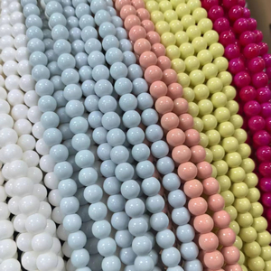 Venta al por Mayor de Cuentas de Vidrio de 8mm, Rojas y Azules, Cuentas de Cristal de Colores Sueltas para la Fabricación de Joyería, Cuentas para Manualidades - Product Image 1