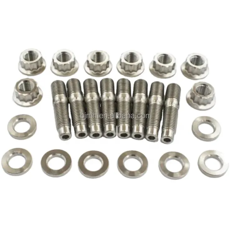 M8 * 45mm Titanium knalpot kelas 5 paduan Titanium Manifold perlengkapan pejantan, pencuci dan mur kit