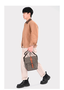 Bolso Bandolera de Cuero Vintage Marrón para Viajes al Aire Libre, Bolso Mensajero, Superventas, Personalizable con Logotipo para Negocios - Product Image 6