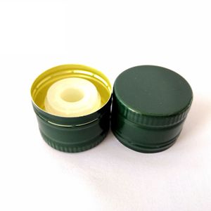 Tapa de rosca de aluminio de 31,5*24mm personalizada a bajo <span class=keywords><strong>precio</strong></span> con el vertedor interior de plástico para botella de <span class=keywords><strong>aceite</strong></span> de oliva de vidrio - Product Image 3