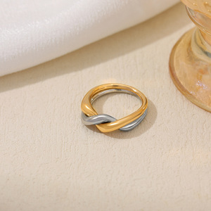 Luoyan Chunky <strong>Gold</strong> Statement <strong>Rings</strong> Women 18K <strong>Gold</strong> Silver Two Tone Copper Puffy Dome Croissant <strong>Thumb</strong> Band High Polished <strong>Rings</strong> - Product Image 4