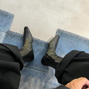 Botines Vintage de Tacón Bajo y Punta Cuadrada con Cremallera Lateral, Botas de Moda a Media Pantorrilla - Product Image 1