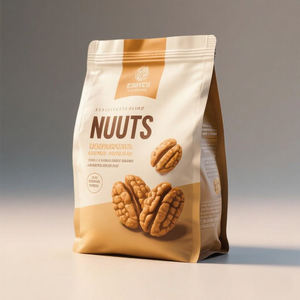 Kunden spezifisch bedrucktes, glänzendes, ver siegel bares Druck verschluss paket mit flachem Boden für Cashewnüsse Erdnuss-Plastik verpackungs tasche - Product Image 1