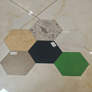 TAB Revêtement de sol en vinyle hexagonal marron antidérapant Intérieur Cuisine Salon Carrelage mural Couleur pure Design pour hôtels Surface unie - Product Image 1
