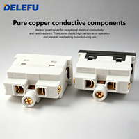 DELEFU Módulo de Enchufe Estándar Brasileño NBR14136 10A 250V Cobre Puro PC Ignífugo Obturador de Seguridad Enchufe Modular de Pared