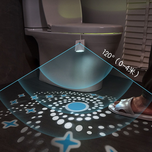 Smart Sensor-Activated Toilet LED Night Light — Rechargeable, <b>RGB</b> Color-Changing, with Projection Patterns Bathroom Toilet - Product Image 6