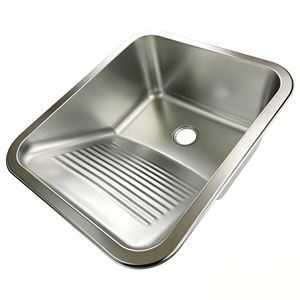 Cuba Inox <span class=keywords><strong>45x45</strong></span> Tanque de Acero Inoxidable para Lavandería, <span class=keywords><strong>Fregadero</strong></span> Cuadrado con Escurridor para Lavar Ropa a Mano - Product Image 1