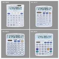 Calculatrice de bureau en plastique élégante CTIFREE, double alimentation, 99 opérations, 12/14 chiffres, calendrier intégré, haute précision