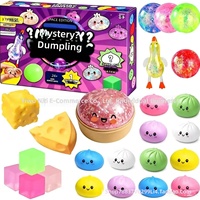 Nouveaux jouets anti-stress en caoutchouc compressible transfrontaliers, lot de 8 pièces, série boîte mystère souple, boîtes aveugles à presser et soulager le stress