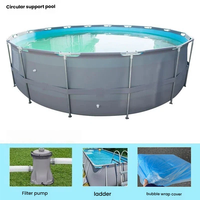 Großer Abnehmbarer Umweltfreundlicher Aufblasbarer Runder PVC-Swimmingpool für den Außenbereich für Erwachsene & Kinder