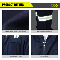 Tuta da Lavoro Alta Visibilità Personalizzabile, 100% Poliestere, con Strisce Riflettenti e Tasche Multiple, Abbigliamento di Sicurezza per Edilizia