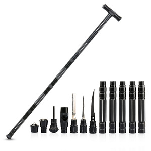 <b>Multi</b> Functional Hiking Pole Aluminum Alloy 6 Section With Knife Outdoor <b>Camping</b> Survival <b>Tool</b> - Product Image 3