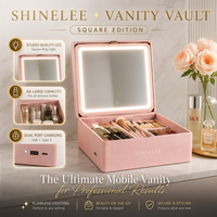 Boîte de Rangement Cosmétique Portable OEM Grande Capacité avec Miroir LED Éclairé pour Maquillage et Organisation de Voyage