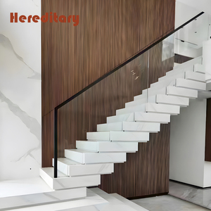 <span class=keywords><strong>Scala</strong></span> <span class=keywords><strong>a</strong></span> <span class=keywords><strong>Sbalzo</strong></span> Moderna in Acciaio con Gradini in Marmo, <span class=keywords><strong>Kit</strong></span> per <span class=keywords><strong>Scala</strong></span> Fluttuante con Ringhiera in Vetro - Product Image 2