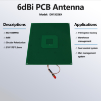 Antena RFID UHF Externa de Polarización Circular 3dBi 902-928MHz PCB SMA Macho Protocolo ISO 18000-6C Lectura de 15m WiFi RS232