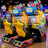 Machine de jeu d'arcade de course automobile pour enfants à monnayeur, simulateur de conduite monoplace avec microphone intégré et détection de mouvement, version UE