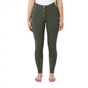 Women Equestrian Breeches Jodhpurs Printed High Waist Competition Tights Quick Dry Terry Fabric Pockets Horse Riding - Product Image 2