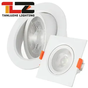 OEM ODM SKD lampu sorot tersembunyi langit-langit putih kotak bulat dalam ruangan lampu sorot bawah plastik ABS 3W 5W 7W 9Watt 12Watt lampu sorot LED