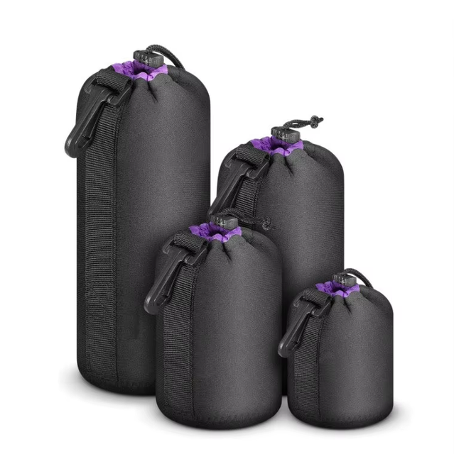 4-Pack Thick Neoprene Protective Pouch Set for DSLR Camera Lens Premium Digital Gear & Camera Bags