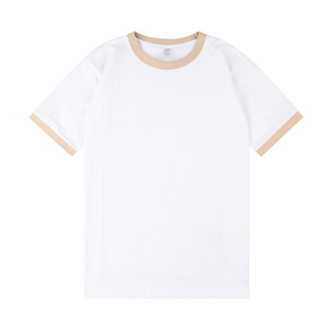 Logotipo personalizado 250g DGT Serigrafía Suave Manga corta Cuello Contraste Color Camisetas de gran tamaño para hombres - Product Image 5