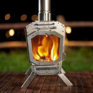 เตาแคมป์ปิ้งพับได้แบบพกพา น้ำหนักเบา กะทัดรัด ทนทาน ใช้ฟืน เตาแคมป์ปิ้งสแตนเลส - Product Image 3