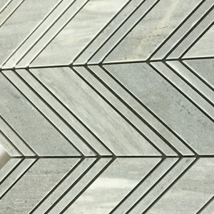 Carreaux de mosaïque en marbre <span class=keywords><strong>bleu</strong></span> Palissandro en forme d'arête de poisson poli pour mur et sol de villa d'hôtel - Product Image 5