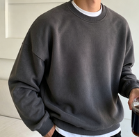 Haut thermique unisexe à col montant 260g en polaire chaude à manches longues, sweat-shirt doux et extensible décontracté pour l'automne et l'hiver, grandes tailles M-5XL