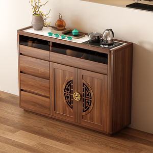Personnalisé en Chine Table console de luxe intelligente au design moderne Armoire de rangement de cuisine <span class=keywords><strong>Buffet</strong></span> à présentoir en bois massif - Product Image 2