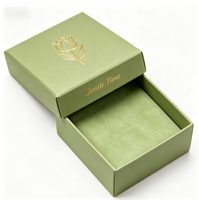Boîte en carton carrée avec couvercle, motif floral estampé à chaud, finition mate, vide, pour bijoux et cadeaux, vente en gros