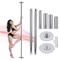 Kit de poteau de danse filature amovible portable amélioré poteau de danse tourbillonnant statique pour débutants professionnels matériau en acier