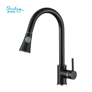 Stile moderno Rubinetti produce Opaco Nero Pull Down Cucina Facucet di Acqua Della Cucina Rubinetti