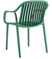 Chaise de jardin/de repas extérieure de style victorien, imperméable, en plastique PP coloré avec accoudoirs, empilable et légère