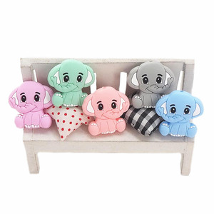 CHENKAI BD091 Fast Delivery Bpa Free Food Grade Stripe <b>Bead</b> Elephant <b>Silicone</b> Focal <b>Beads</b> for Pens DIY Bracelet - Product Image 3